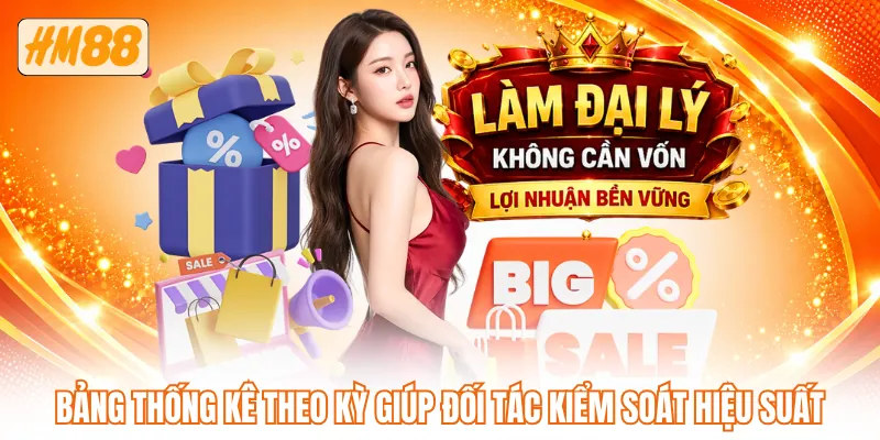 Bảng thống kê theo kỳ giúp đối tác kiểm soát hiệu suất