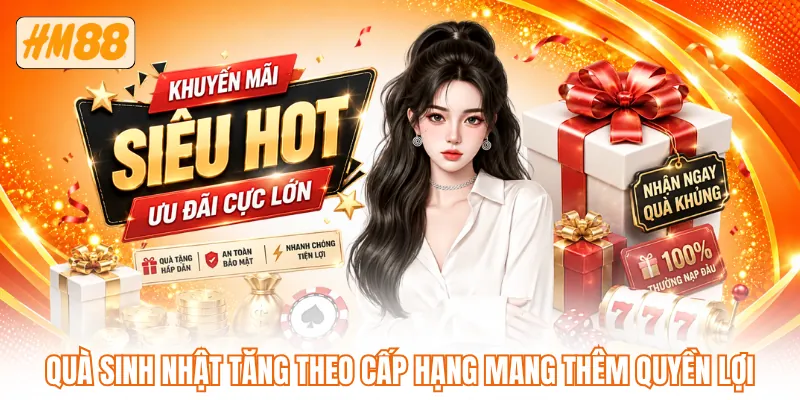 Quà sinh nhật tăng theo cấp hạng mang thêm quyền lợi